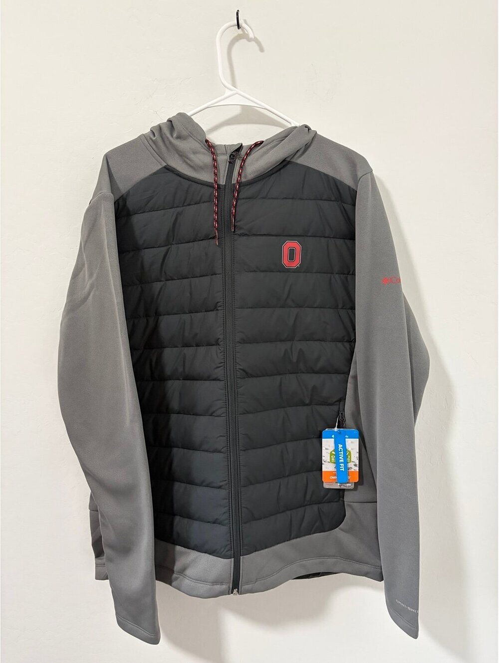 Ohio State Buckeyes Columbia Hybrid Full-Zip Hoodie Jacket Men Size Large NWT